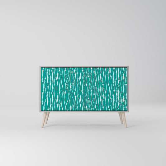 TURQUOISE RAIN 2-Door Sideboard in Grey Finish