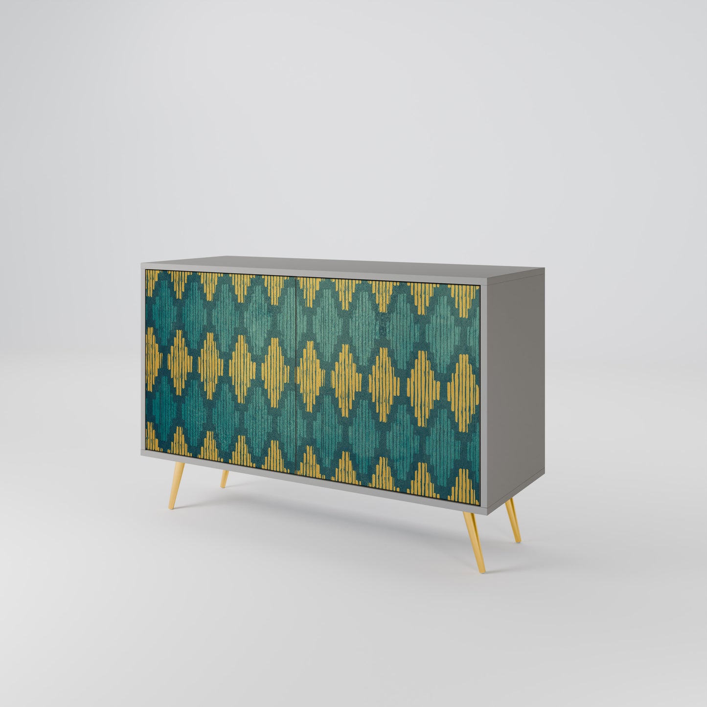 POLYGONS 2-Door Sideboard in Grey Finish