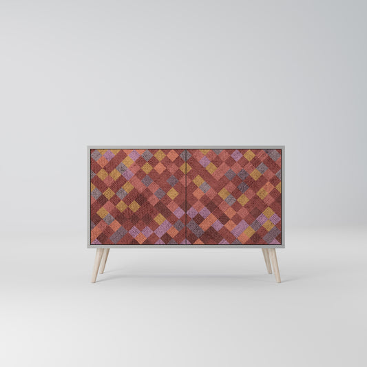 PAINTED SQUARES 2-Door Sideboard in Grey Finish