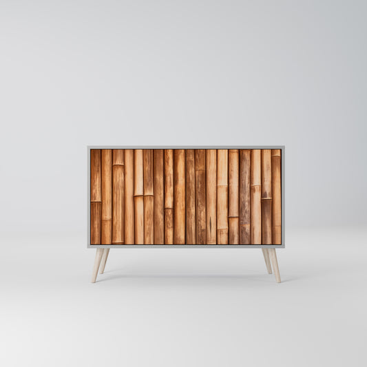 NATURAL WOOD 2-Door Sideboard in Grey Finish