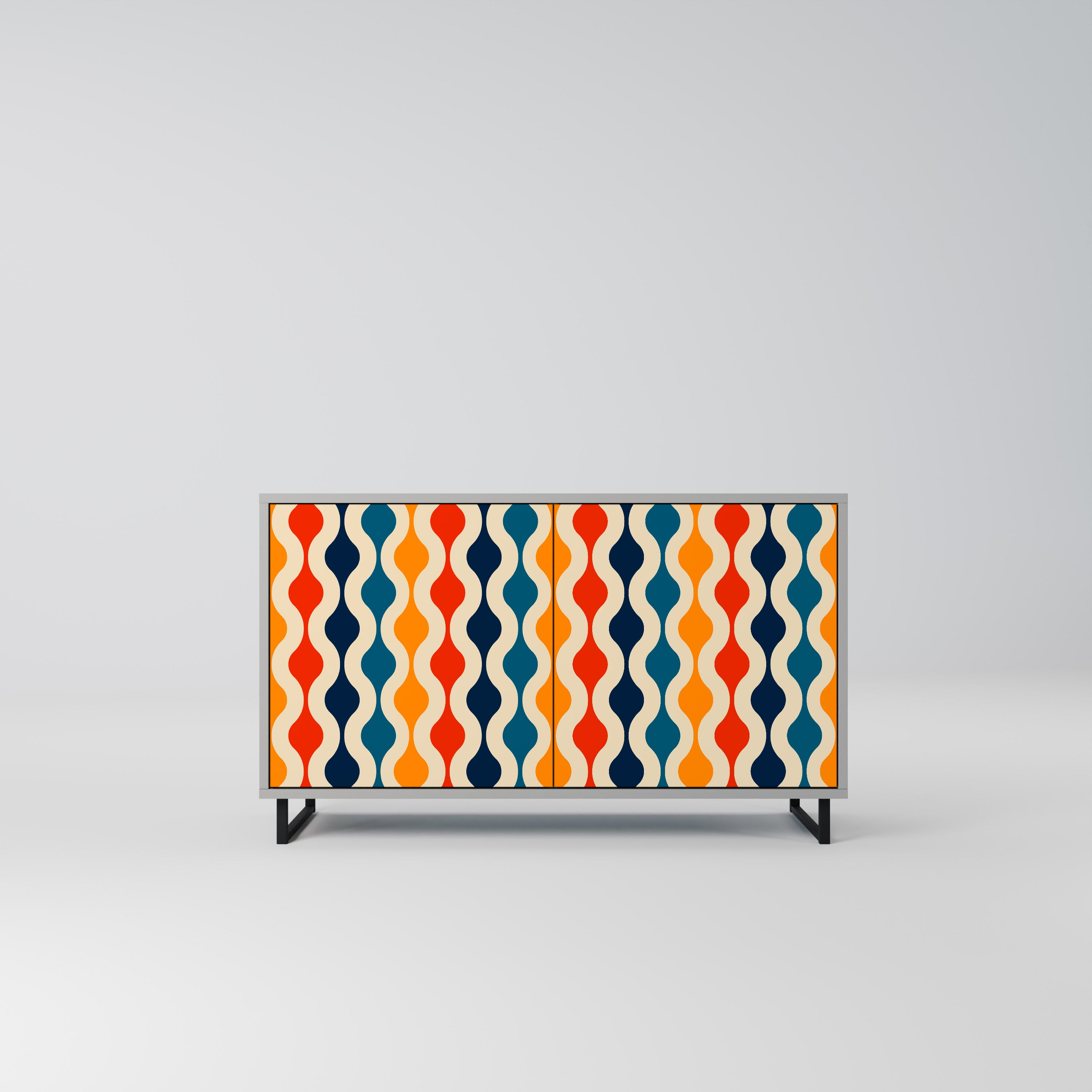 COLORFUL NOSTALGIA 2-Door Sideboard in Grey Finish