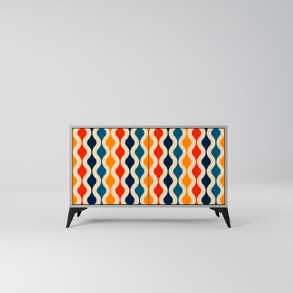 COLORFUL NOSTALGIA 2-Door Sideboard in Grey Finish