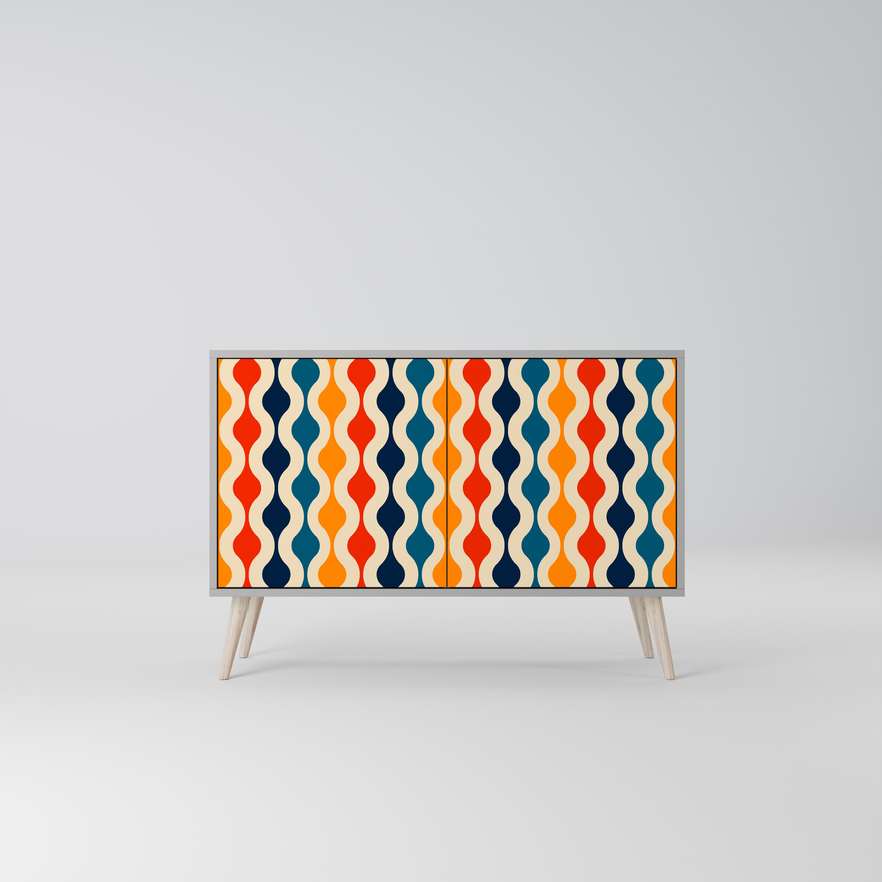 COLORFUL NOSTALGIA 2-Door Sideboard in Grey Finish