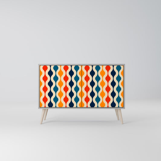 COLORFUL NOSTALGIA 2-Door Sideboard in Grey Finish