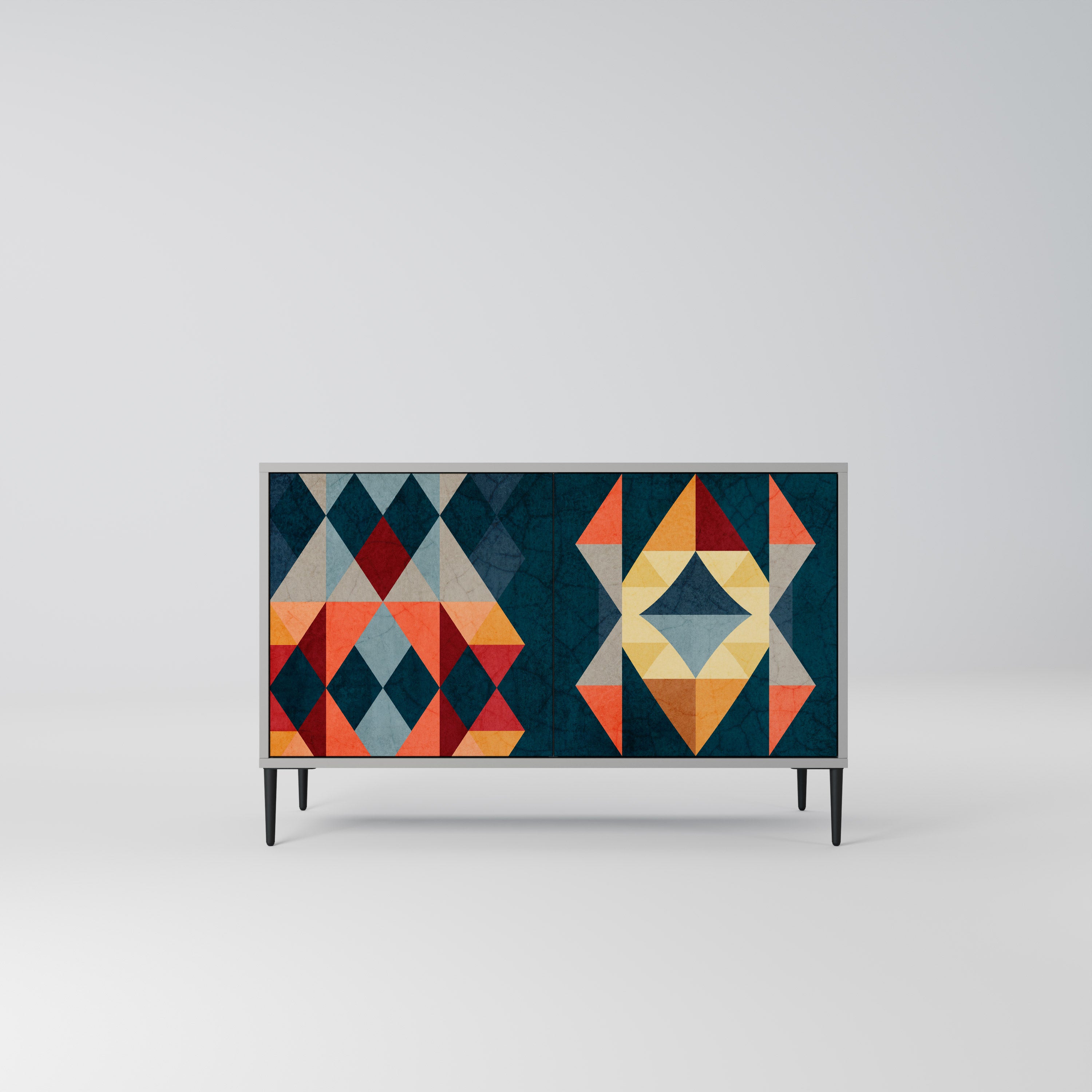 CRACKED ILLUSION 2-Door Sideboard in Grey Finish