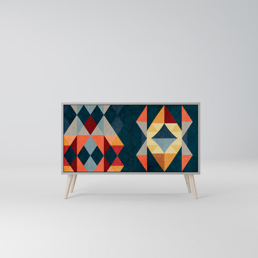 CRACKED ILLUSION 2-Door Sideboard in Grey Finish