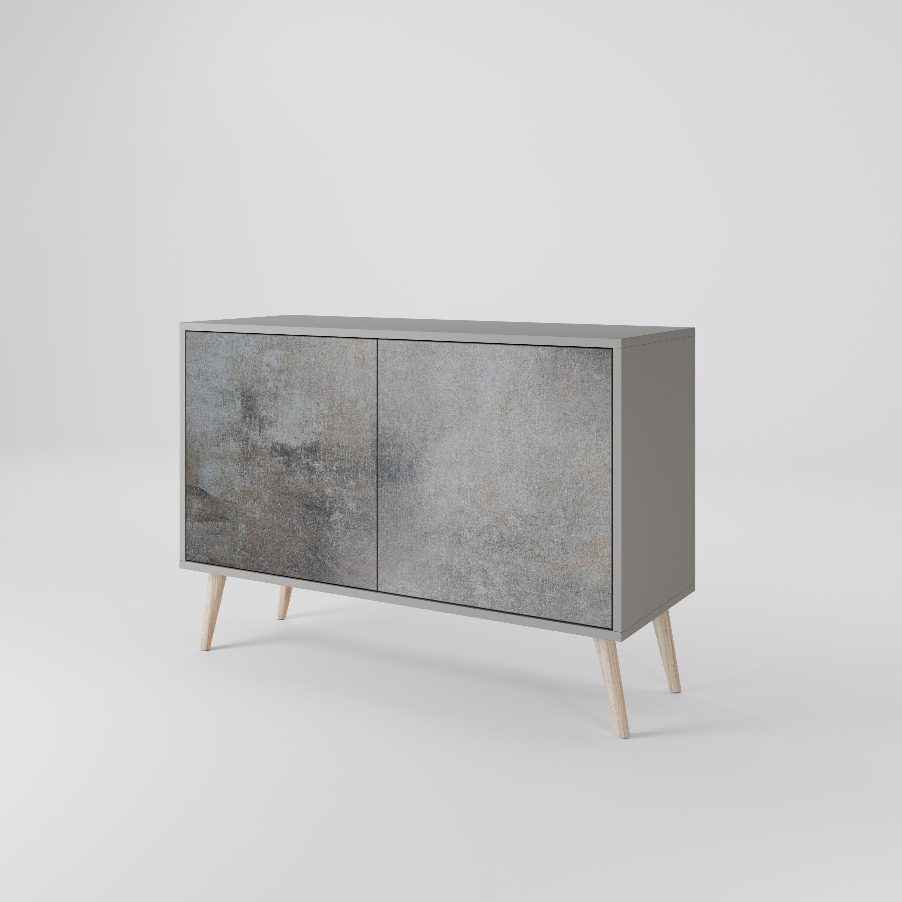CONCRETE WALL 2-Door Sideboard in Grey Finish