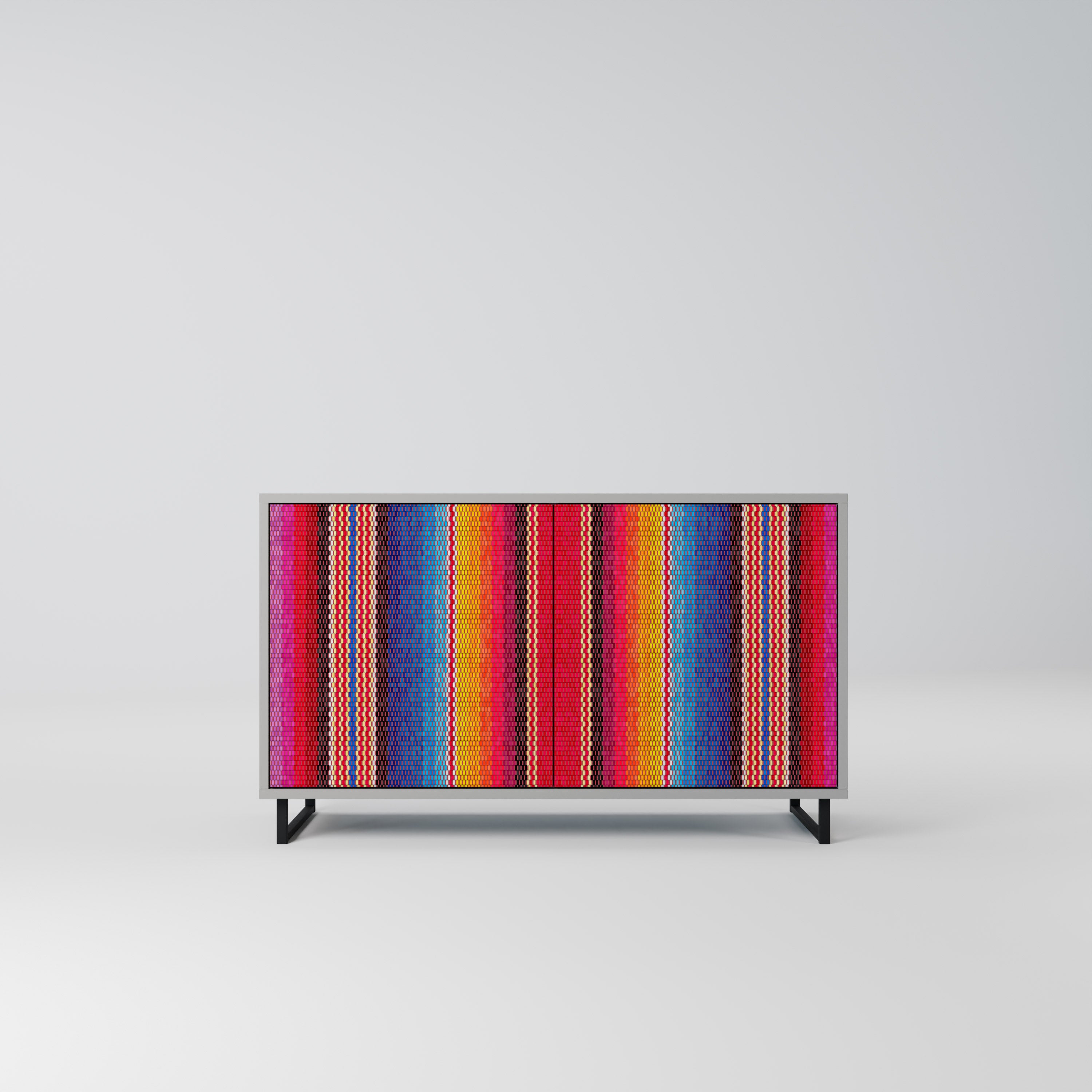 ETHNIC MEXICAN 2-Door Sideboard in Grey Finish