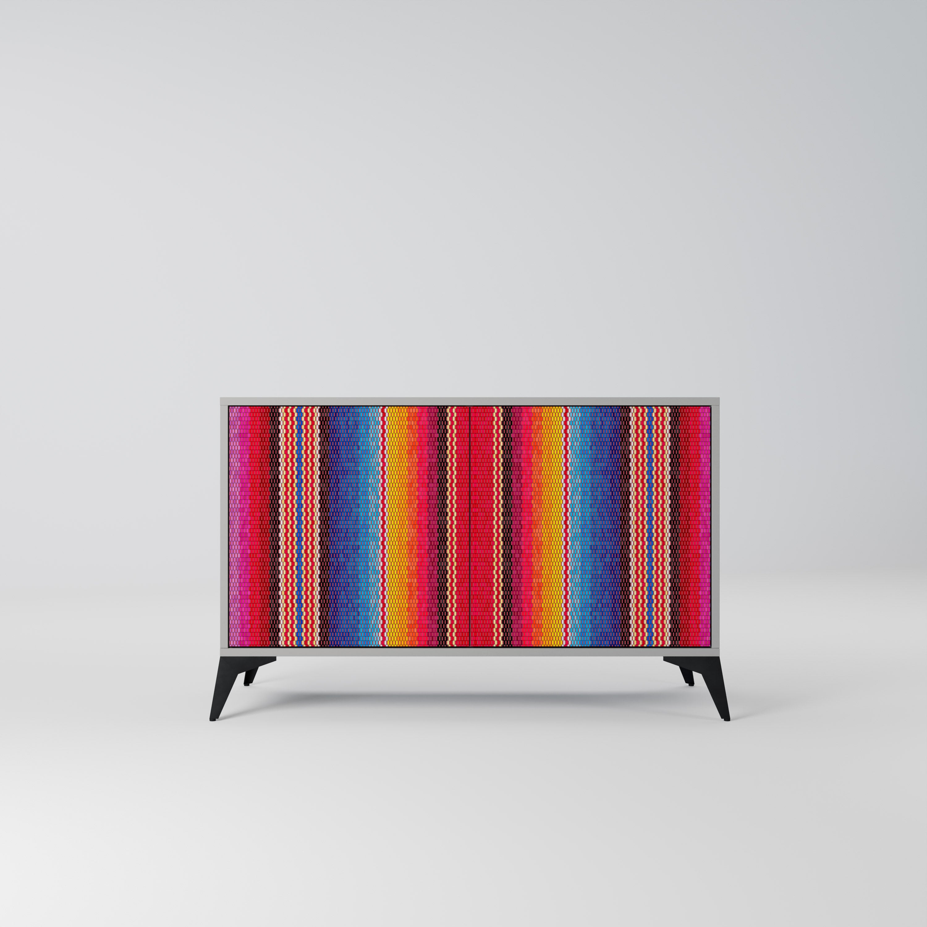 ETHNIC MEXICAN 2-Door Sideboard in Grey Finish