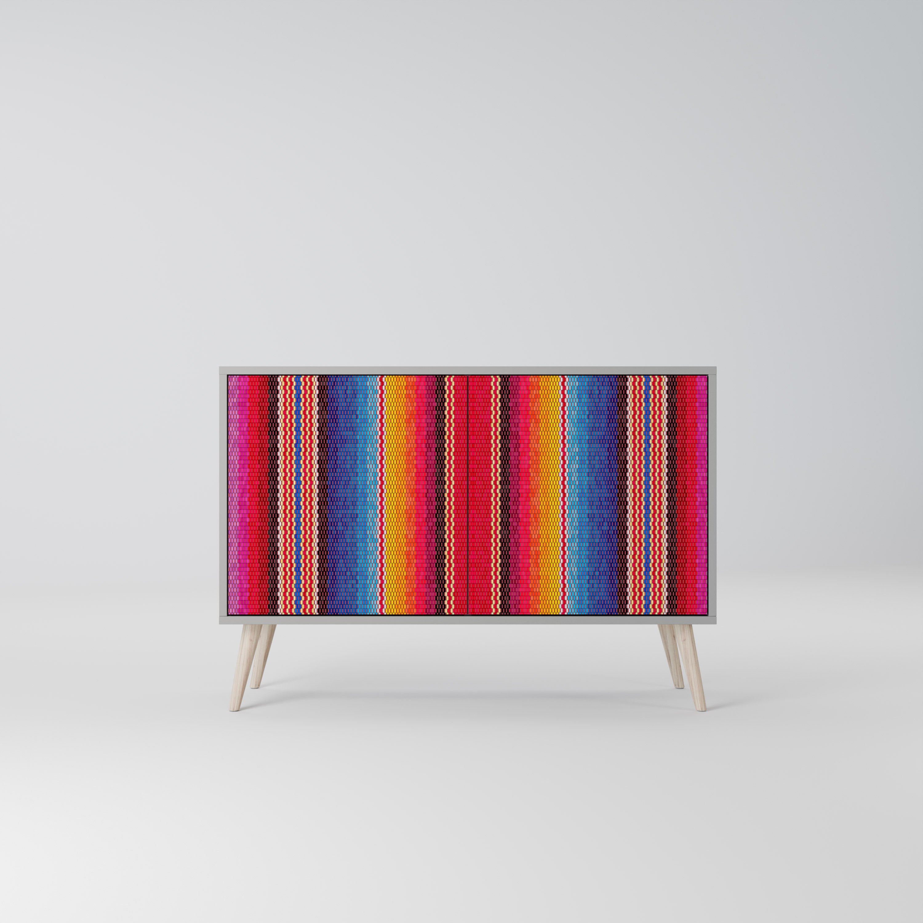 ETHNIC MEXICAN 2-Door Sideboard in Grey Finish
