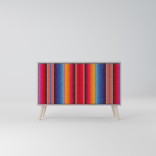 ETHNIC MEXICAN 2-Door Sideboard in Grey Finish