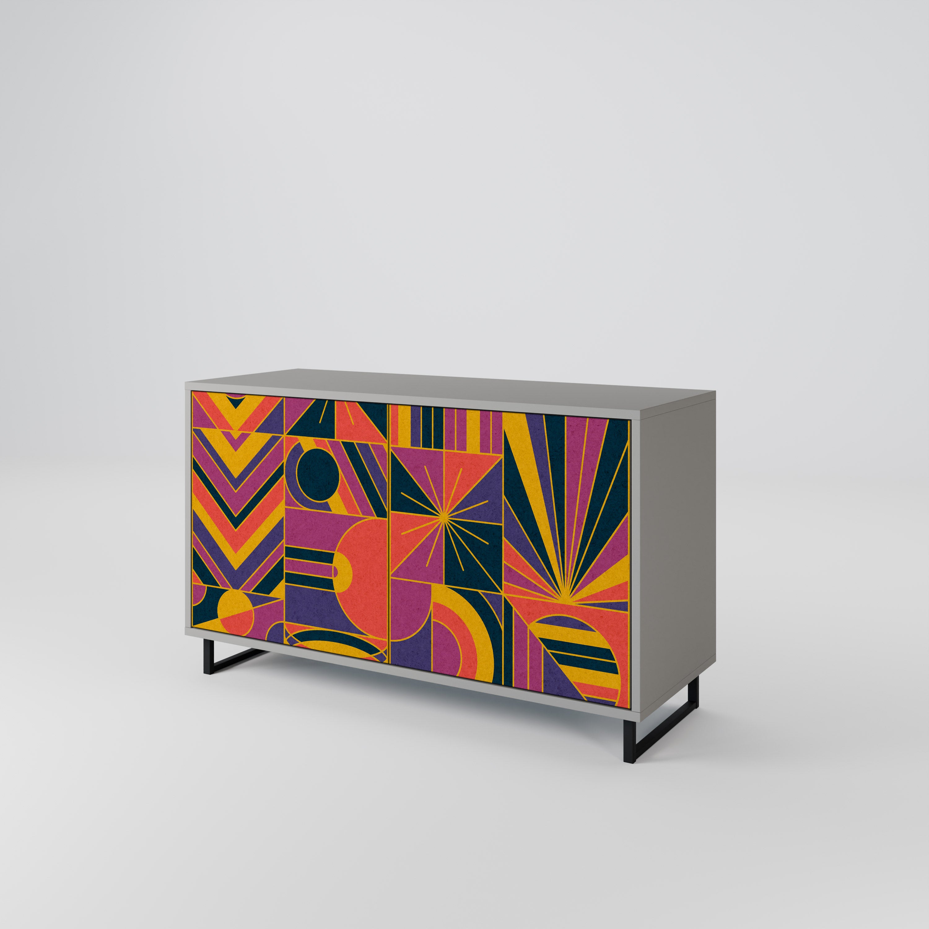 ELECTRIC PATTERNS 2-Door Sideboard in Grey Finish