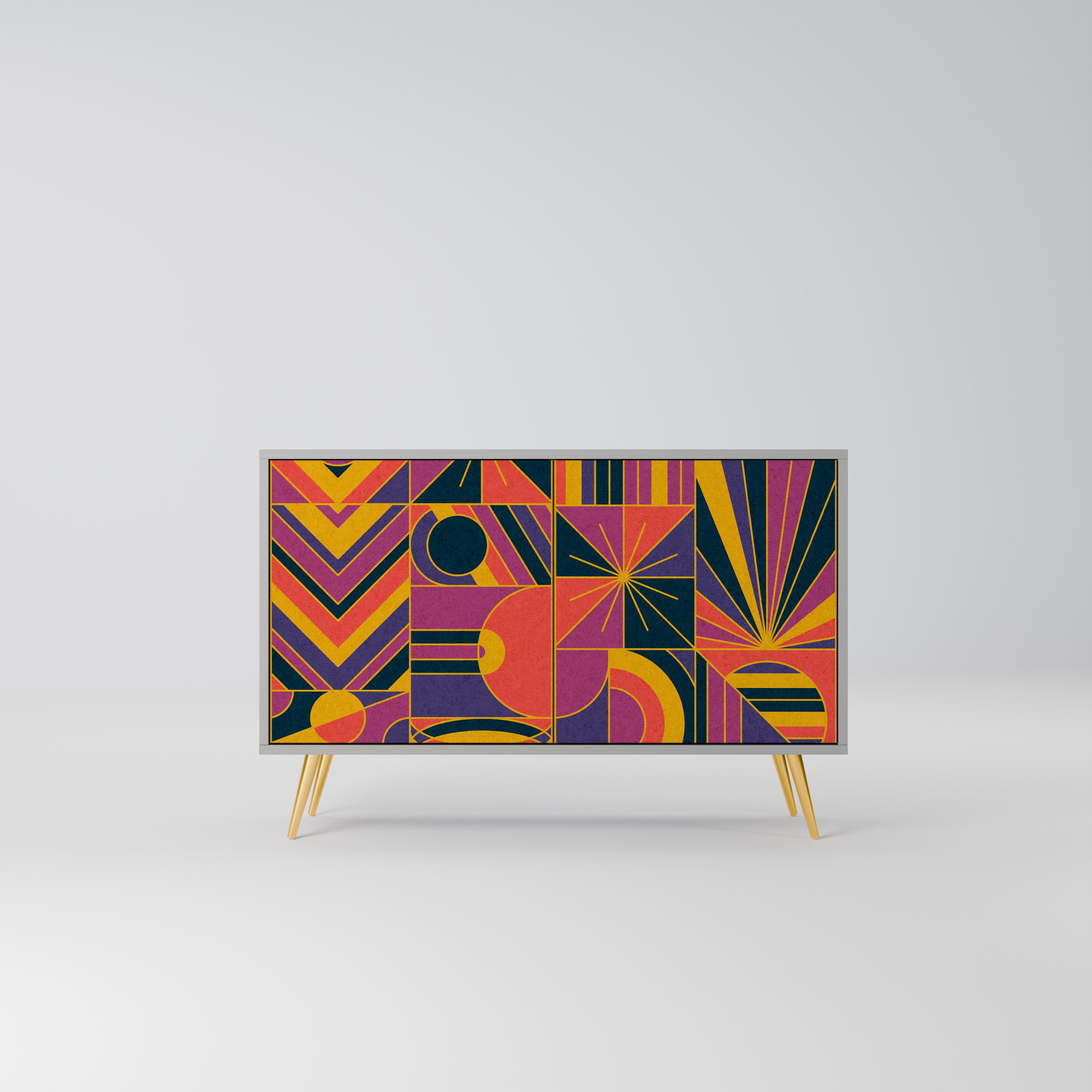ELECTRIC PATTERNS 2-Door Sideboard in Grey Finish