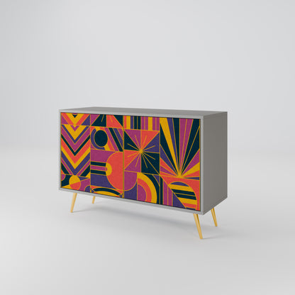 ELECTRIC PATTERNS 2-Door Sideboard in Grey Finish