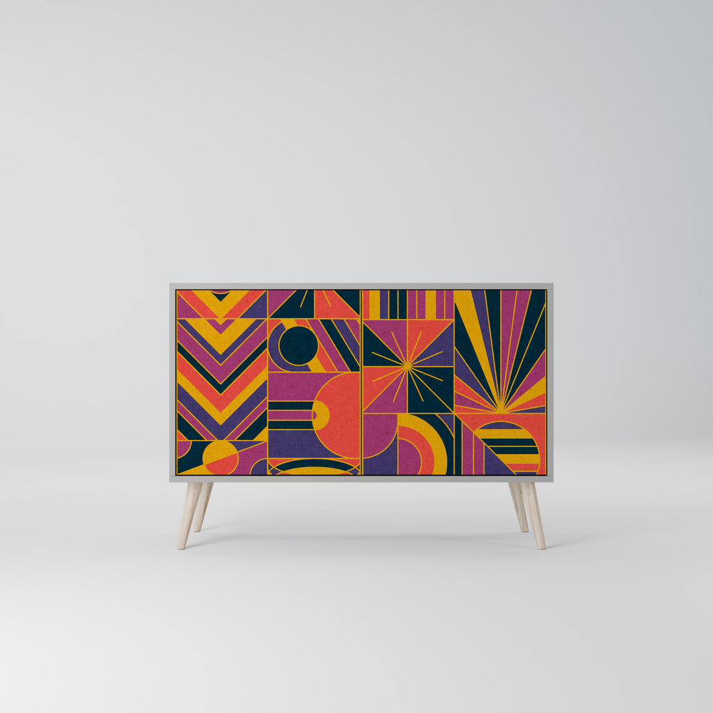 ELECTRIC PATTERNS 2-Door Sideboard in Grey Finish