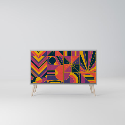 ELECTRIC PATTERNS 2-Door Sideboard in Grey Finish