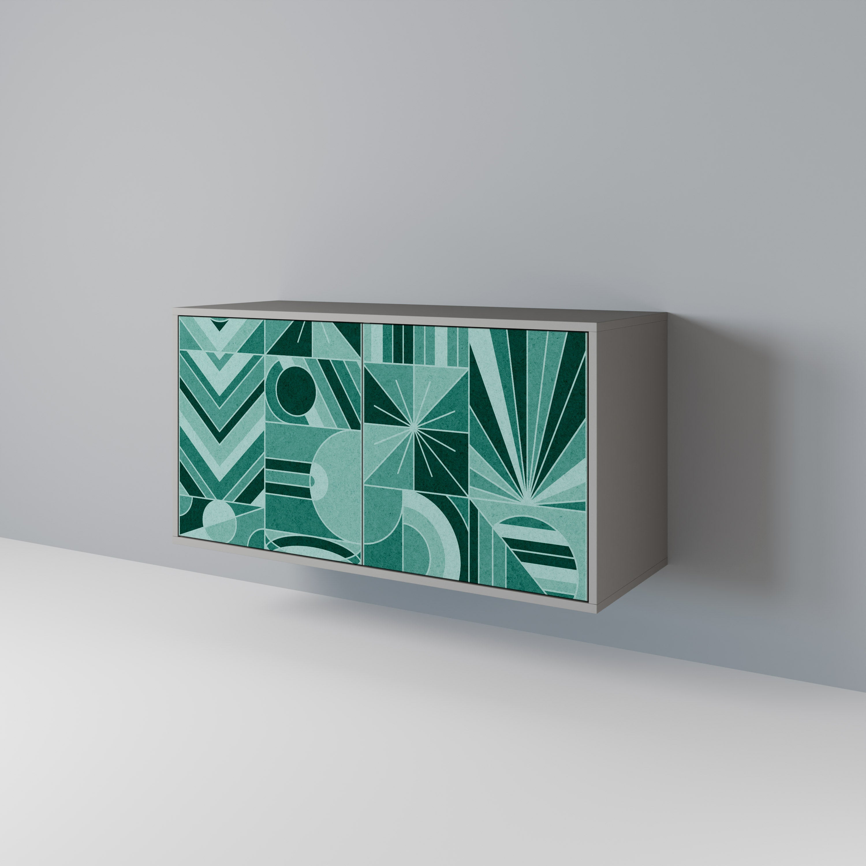 HARMONIC GRID 2-Door Sideboard in Grey Finish