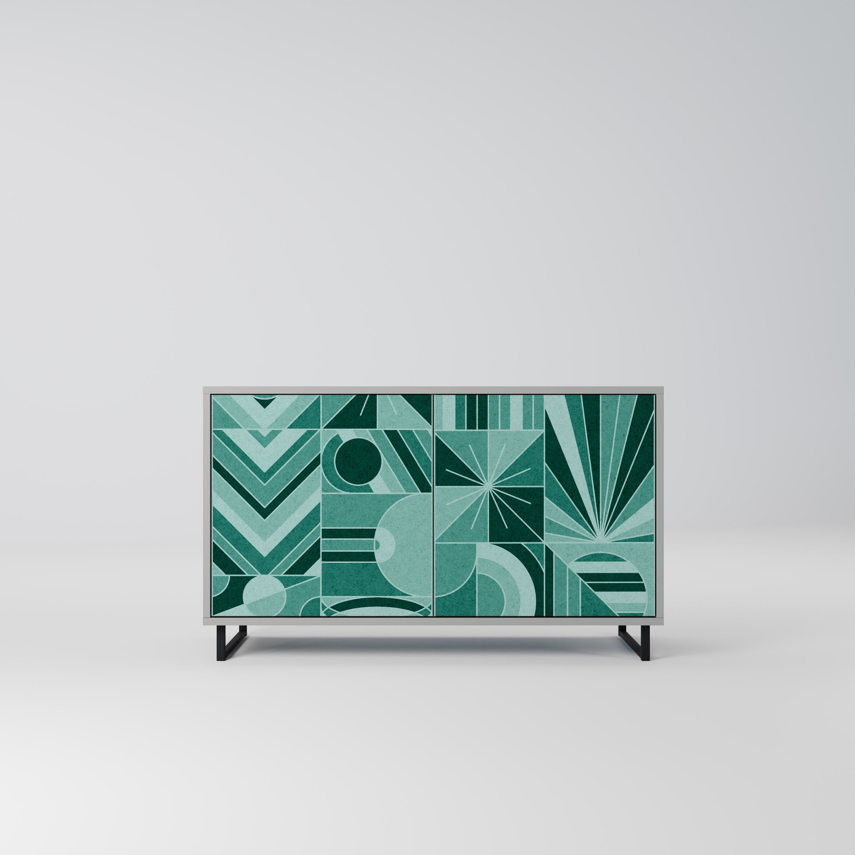 HARMONIC GRID 2-Door Sideboard in Grey Finish
