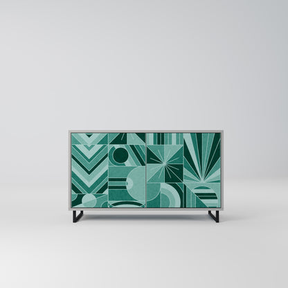 HARMONIC GRID 2-Door Sideboard in Grey Finish