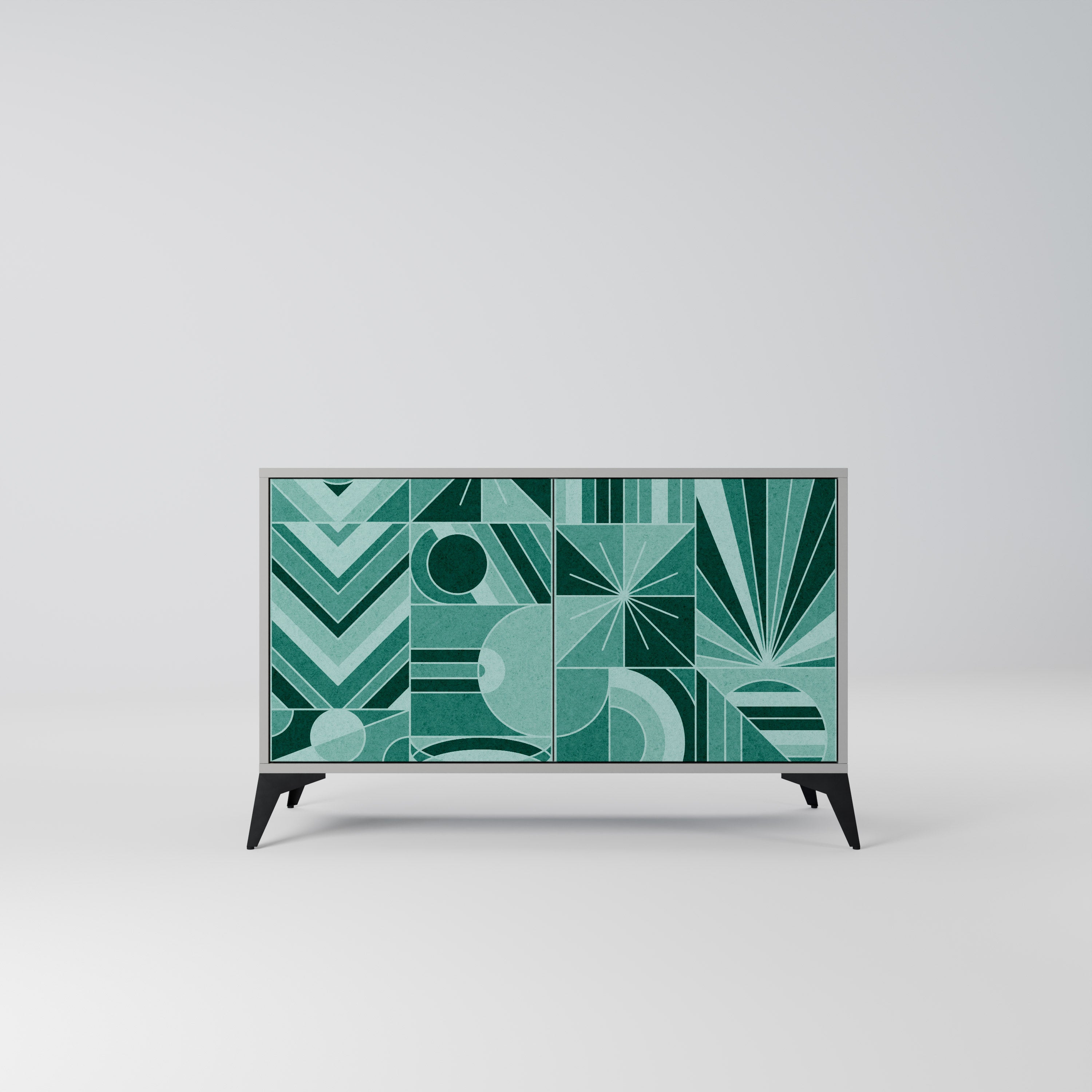 HARMONIC GRID 2-Door Sideboard in Grey Finish