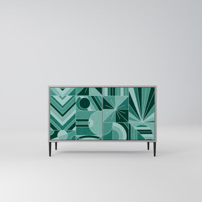 HARMONIC GRID 2-Door Sideboard in Grey Finish
