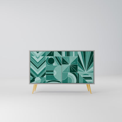 HARMONIC GRID 2-Door Sideboard in Grey Finish