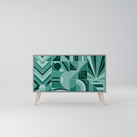 HARMONIC GRID 2-Door Sideboard in Grey Finish