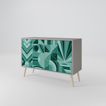 HARMONIC GRID 2-Door Sideboard in Grey Finish