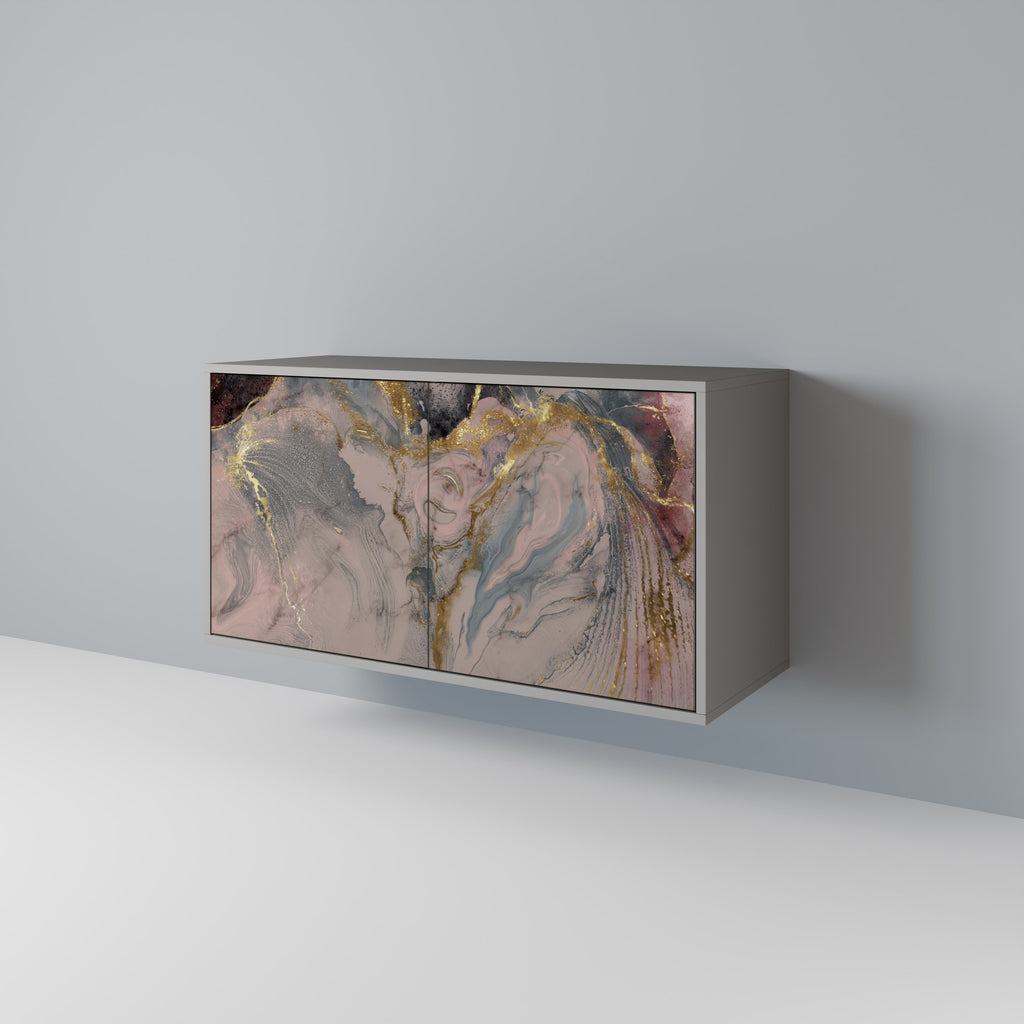 GILDED SWIRLS 2-Door Sideboard in Grey Finish