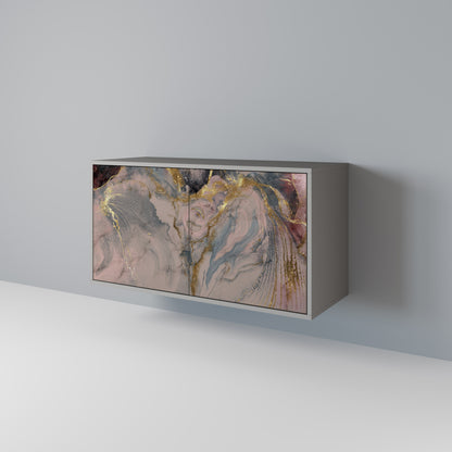 GILDED SWIRLS 2-Door Sideboard in Grey Finish