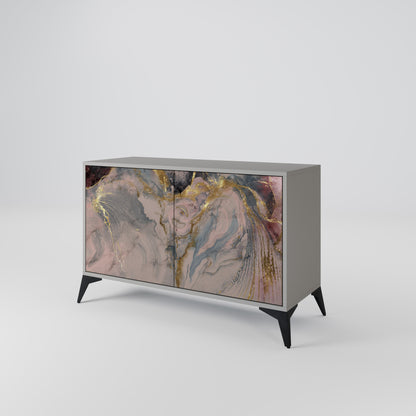 GILDED SWIRLS 2-Door Sideboard in Grey Finish