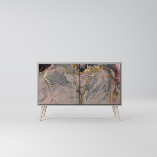 GILDED SWIRLS 2-Door Sideboard in Grey Finish