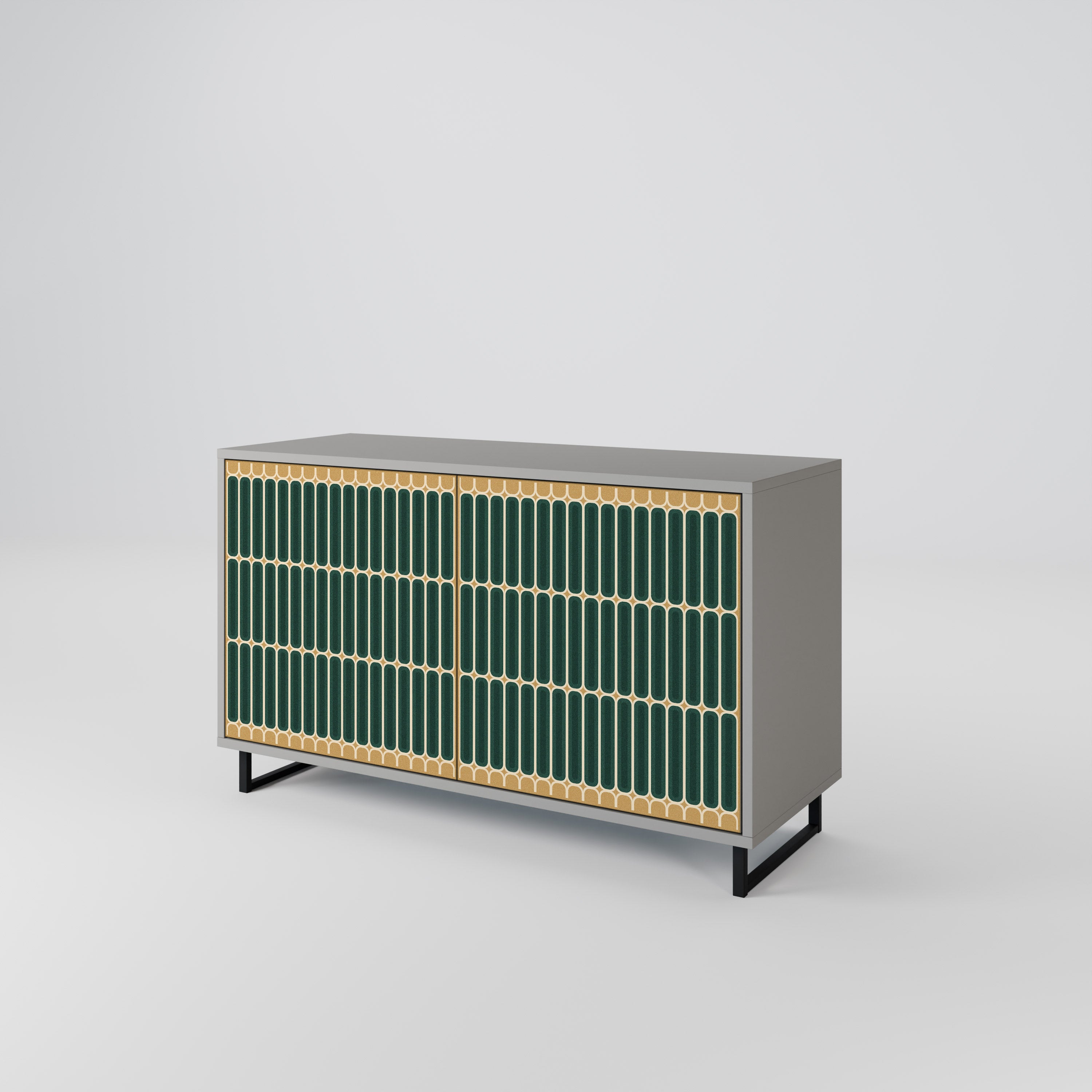 ILUSION GATE 2-Door Sideboard in Grey Finish