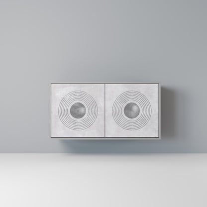 SOLID CIRCLES 2-dörrars skänk i grå finish