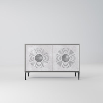 SOLID CIRCLES 2-dörrars skänk i grå finish