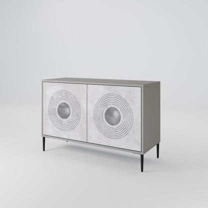 SOLID CIRCLES 2-dörrars skänk i grå finish