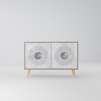 SOLID CIRCLES 2-dörrars skänk i grå finish