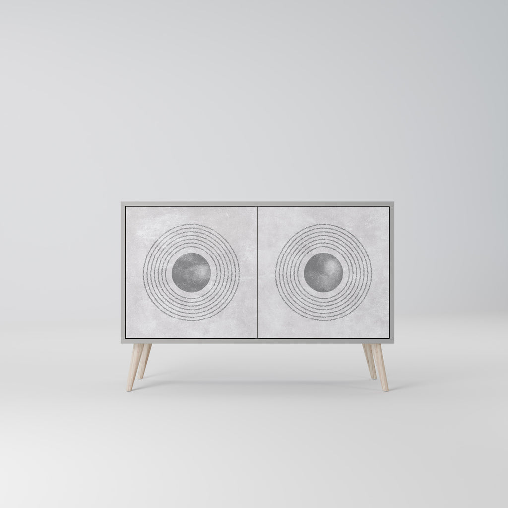 SOLID CIRCLES 2-Door Sideboard in Grey Finish