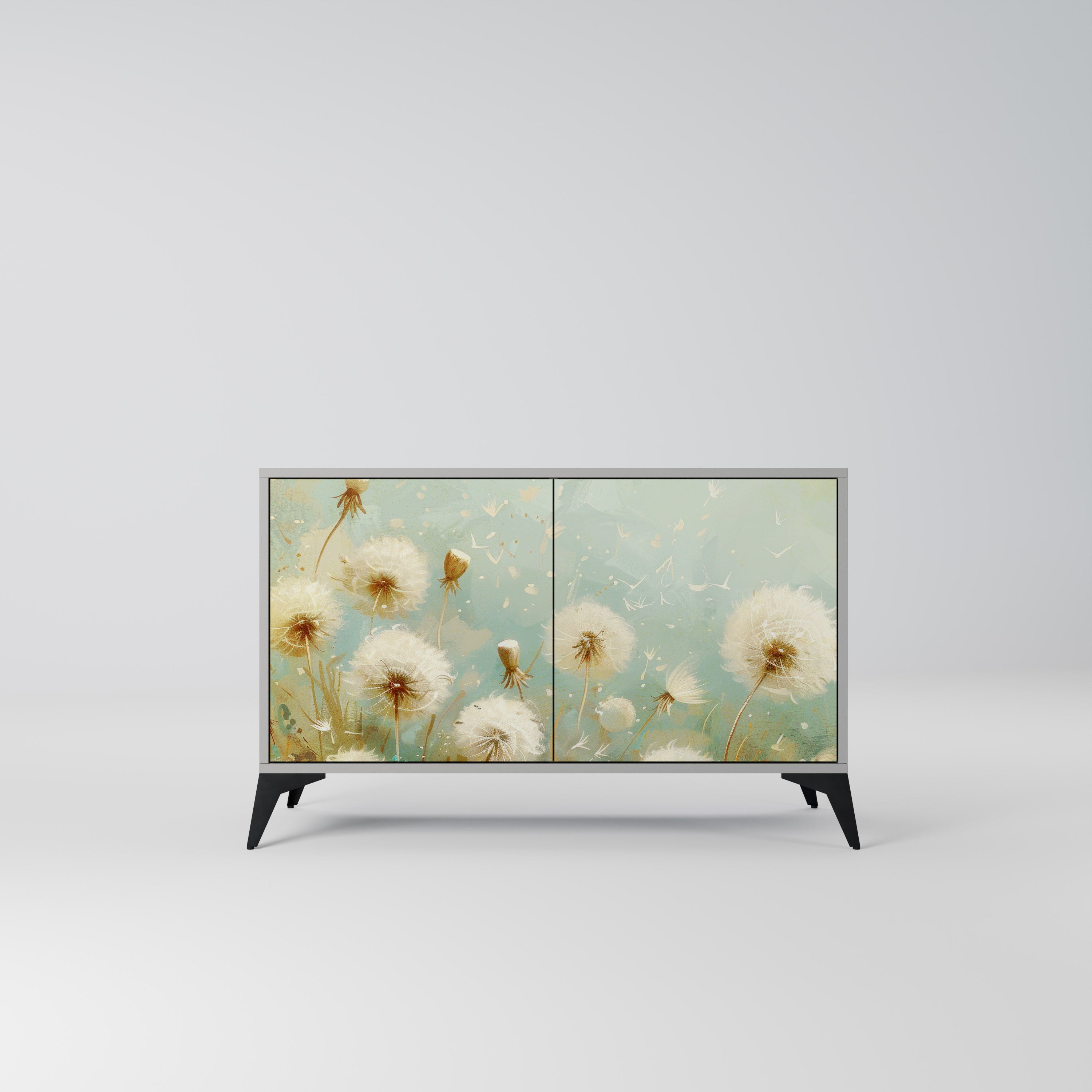 DREAMY MEADOW 2-Door Sideboard in Grey Finish