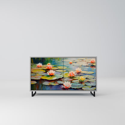 BLOOMING WATERS 2-Door Sideboard in Grey Finish