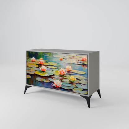 BLOOMING WATERS 2-Door Sideboard in Grey Finish