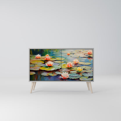 BLOOMING WATERS 2-Door Sideboard in Grey Finish