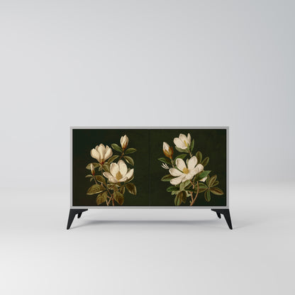 FLORAL NOIR 2-Door Sideboard in Grey Finish