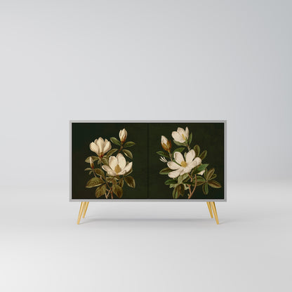 FLORAL NOIR 2-Door Sideboard in Grey Finish