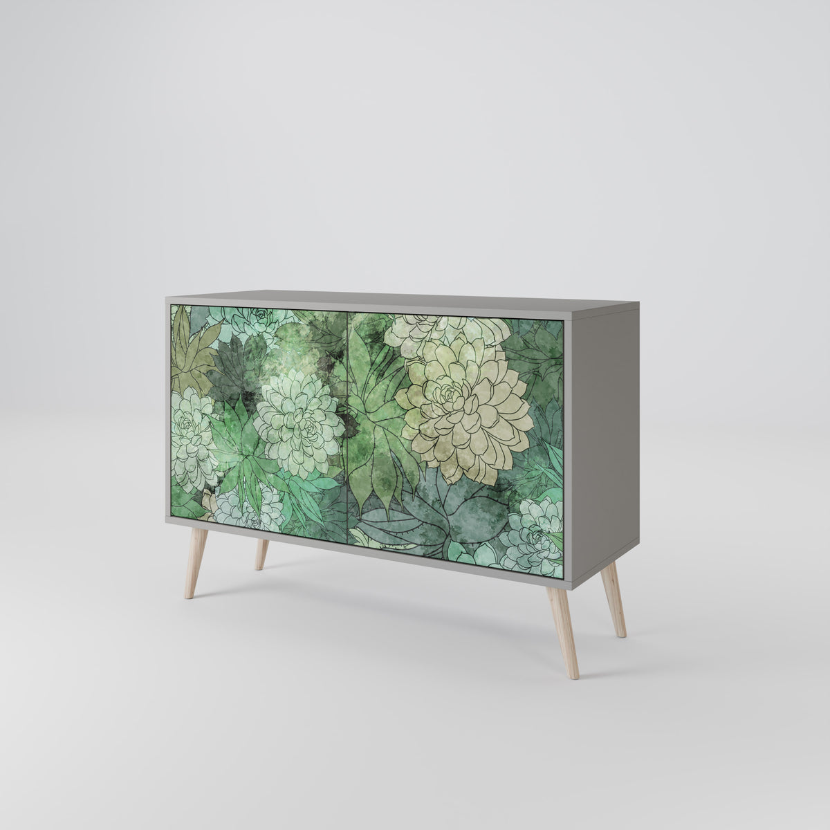 SUCCULENT CLUSTER Skänk med två dörrar