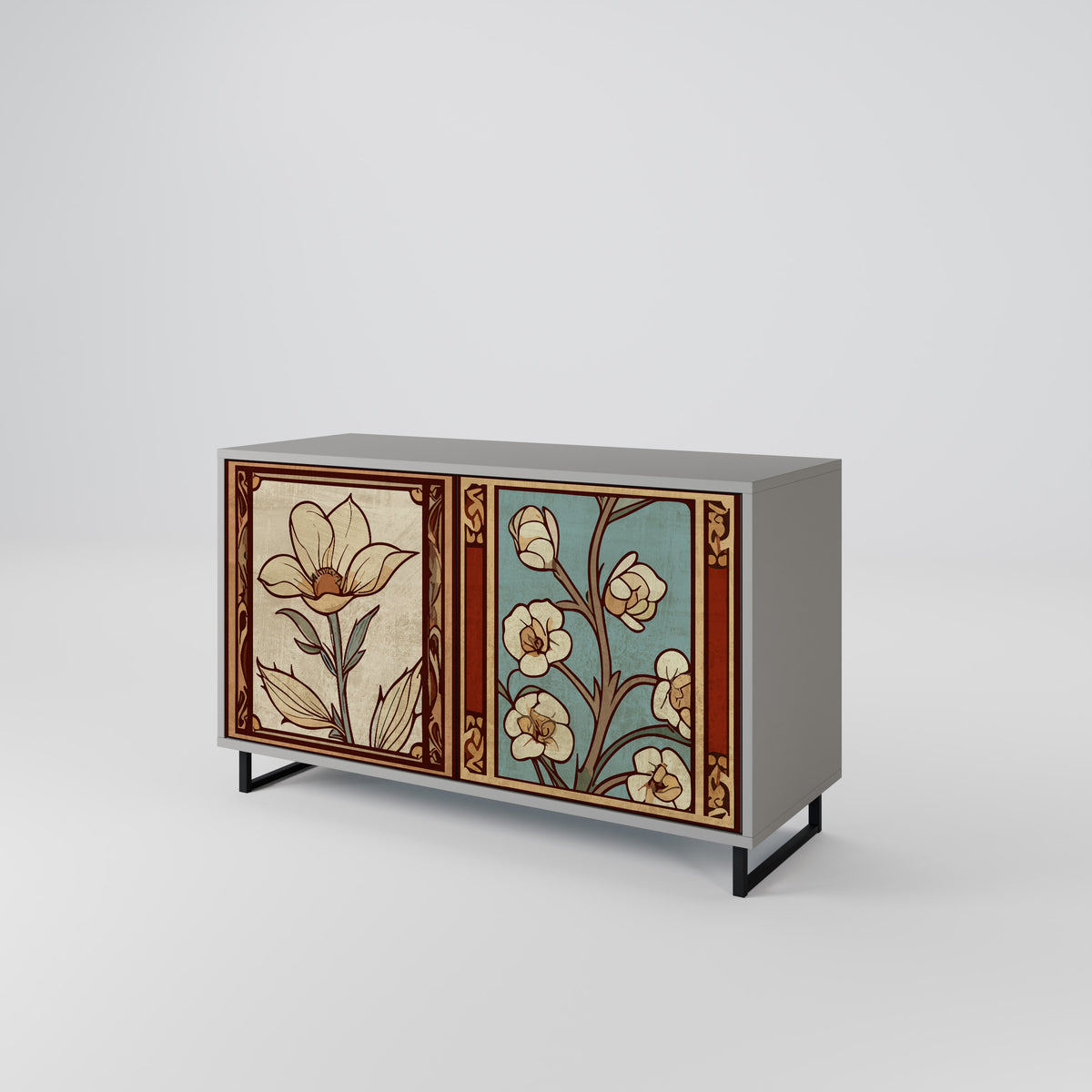 TIMELESS FLORA Skänk med två dörrar