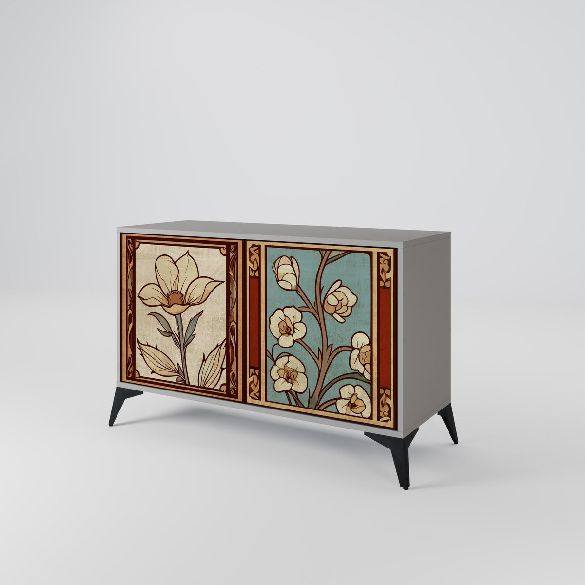 TIMELESS FLORA Skänk med två dörrar