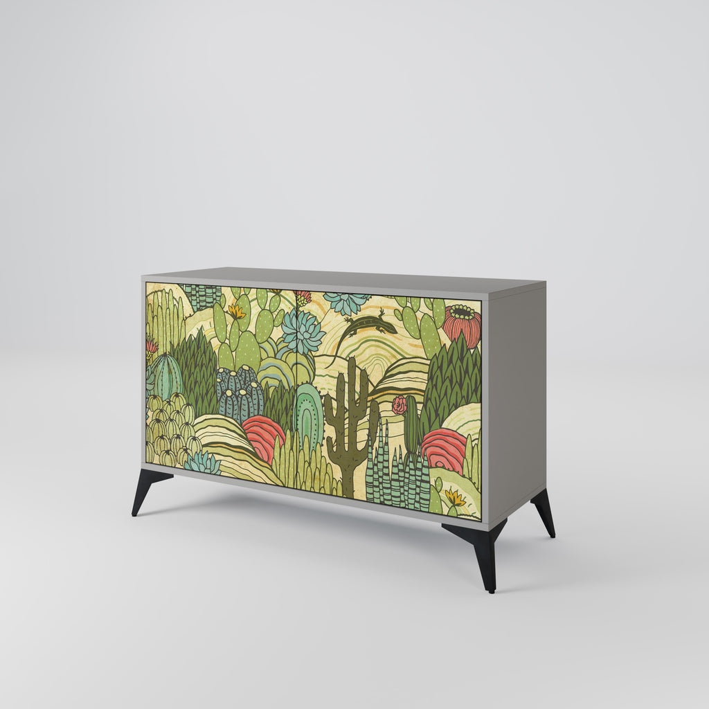 SUCCULENTS KALEIDOSCOPE 2-Door Sideboard in Grey Finish