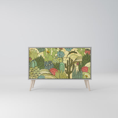 SUCCULENTS KALEIDOSCOPE 2-Door Sideboard in Grey Finish
