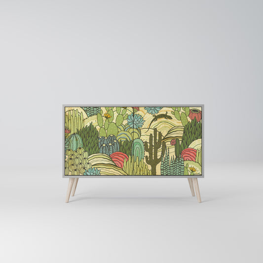 SUCCULENTS KALEIDOSCOPE 2-Door Sideboard in Grey Finish